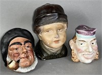 3 figural head shaped banks ca. late 19th-early