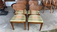 Set of Four Walnut Chairs w/ Cane Backs