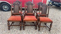 Set of Six Feudal Oak Chairs