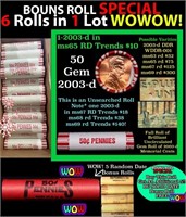 THIS AUCTION ONLY! BU Shotgun Lincoln 1c roll, 200