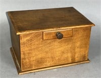 Wooden slide drawer deposit chest ca. 1900-1920;