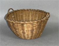 Miniature two-handled round orchard basket ca.