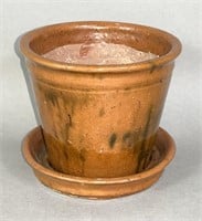 PA redware flower pot ca. 1875; PA redware flower