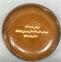 PA slipware plate by Willoughby Smith ca. 1875;