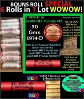 THIS AUCTION ONLY! BU Shotgun Lincoln 1c roll, 197