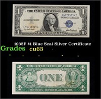 1935F $1 Blue Seal Silver Certificate Grades Selec