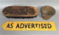 3 primitives ca. 1910-1940; wooden horse hair