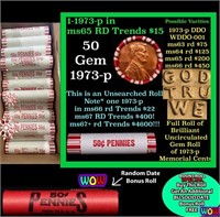 THIS AUCTION ONLY! BU Shotgun Lincoln 1c roll, 197