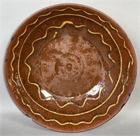 Slipware bowl ca. 1865; curved sided with