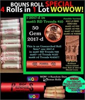 THIS AUCTION ONLY! BU Shotgun Lincoln 1c roll, 201