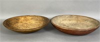 2 early turned wood kitchen bowls ca. early-mid