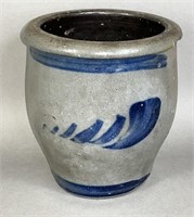 Cobalt decorated stoneware jar ca. 1875; salt
