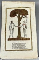 Adam & Eve illustrated printed flyleaf "Fall of