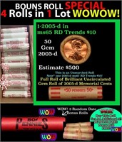 THIS AUCTION ONLY! BU Shotgun Lincoln 1c roll, 200