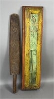2 mangle smoothing boards ca. 18th-19th century;
