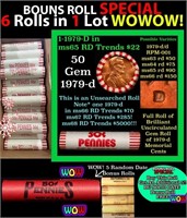 THIS AUCTION ONLY! BU Shotgun Lincoln 1c roll, 197