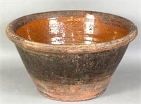 PA redware bowl ca. 1860; PA redware bowl with