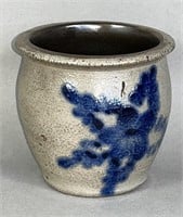 Small cobalt decorated stoneware jelly jar ca.
