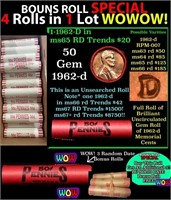 THIS AUCTION ONLY! BU Shotgun Lincoln 1c roll, 196