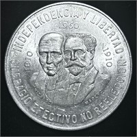 UNCIRCULATED 1960 MEXICAN INDEPENDENCE DIEZ PESOS