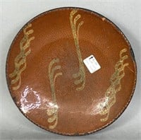 PA slipware plate ca. 1860; with cream slip