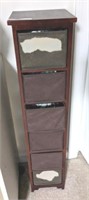 6 DRAWER WOODEN TOWER W/ CANVAS DRAWERS OF