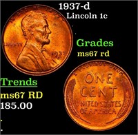 1937-d Lincoln Cent 1c Grades GEM++ Unc RD