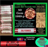 THIS AUCTION ONLY! BU Shotgun Lincoln 1c roll, 198