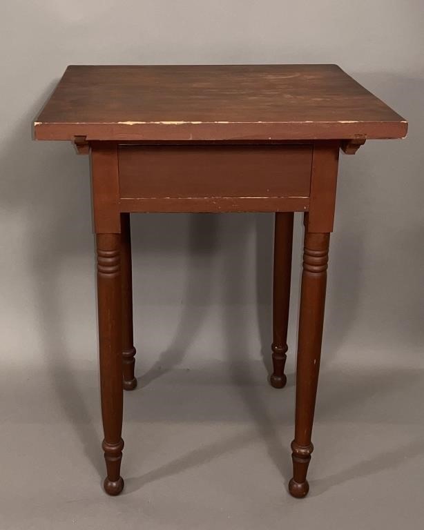 One drawer stand ca. 1830; in a red paint with