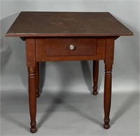 One drawer table ca. 1820; pegged top with dual
