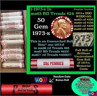 THIS AUCTION ONLY! BU Shotgun Lincoln 1c roll, 197