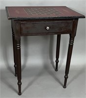 One drawer stand ca. 1830; in poplar with a dark