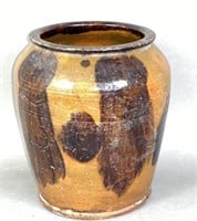 PA manganese sponged redware jar ca. 1860; PA