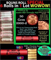 THIS AUCTION ONLY! BU Shotgun Lincoln 1c roll, 200