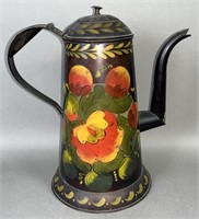 Fine toleware teapot ca. 1830-1850; attributed to