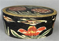 Polychrome painted band box attributed to