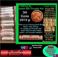 THIS AUCTION ONLY! BU Shotgun Lincoln 1c roll, 197