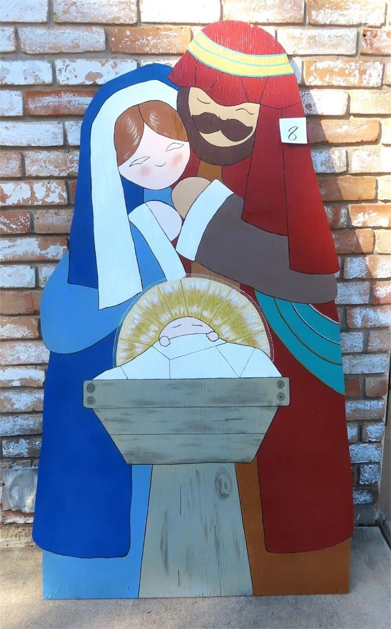 Baby Jesus, Mary and Joseph. Over 5' Tall