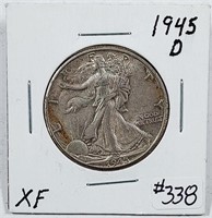 1945-D  Walking Liberty Half Dollar   XF