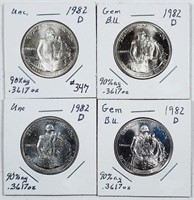 4  1982-D  George Washington Half Dollars