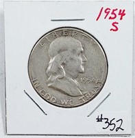 1954-S  Franklin Half Dollar   F