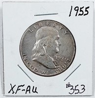 1955  Franklin Half Dollar   XF-AU  Key date