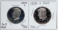 1979-S  Type I & II  Kennedy Half Dollars  Proof