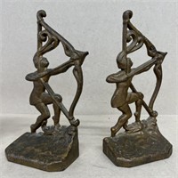Cupid cast-iron book ends