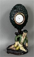 Carved & polychrome painted watch hutch ca. 19th