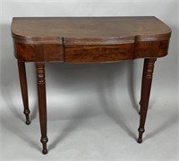 Sheraton card table ca. 1825; in mahogany with a