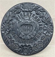 Cast-iron Bicentennial Richmond, IN plaque