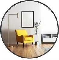 Oruii Black Round 24 Wall Mirror  Metal Frame