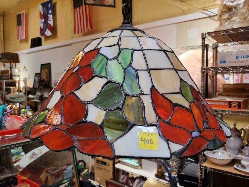Stained Glass Flower Ceiling Light