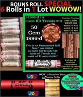 THIS AUCTION ONLY! BU Shotgun Lincoln 1c roll, 199